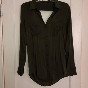 LF Open back Army Green Button-Up